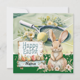 Tennis Happy Easter for Tennis Player  Holiday Card