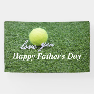 Tennis Happy Father's Day tennis ball with love Banner