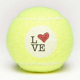 Tennis Happy Valentine's Day I love you with love  Tennis Balls