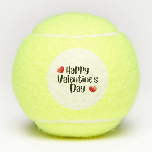 Tennis Happy Valentine's Day with love to player Tennis Balls (Front)