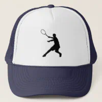 Tennis hat with tennis player silhouette symbol