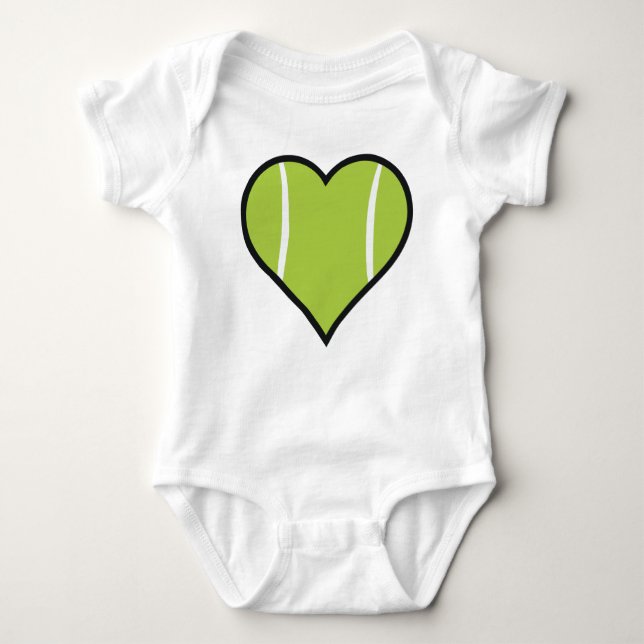 Tennis Heart Baby Bodysuit (Front)