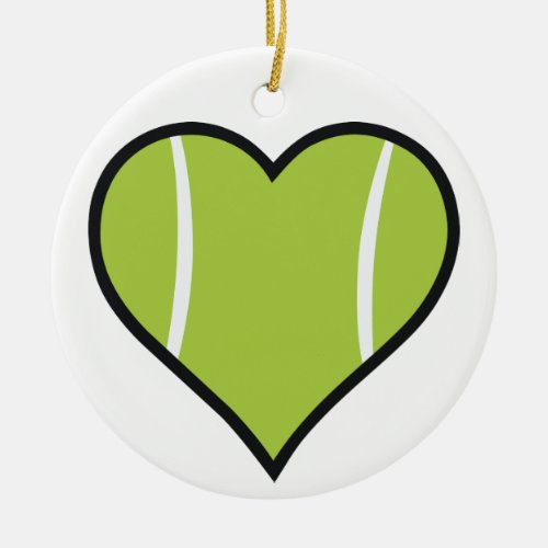 Tennis Heart Ceramic Ornament