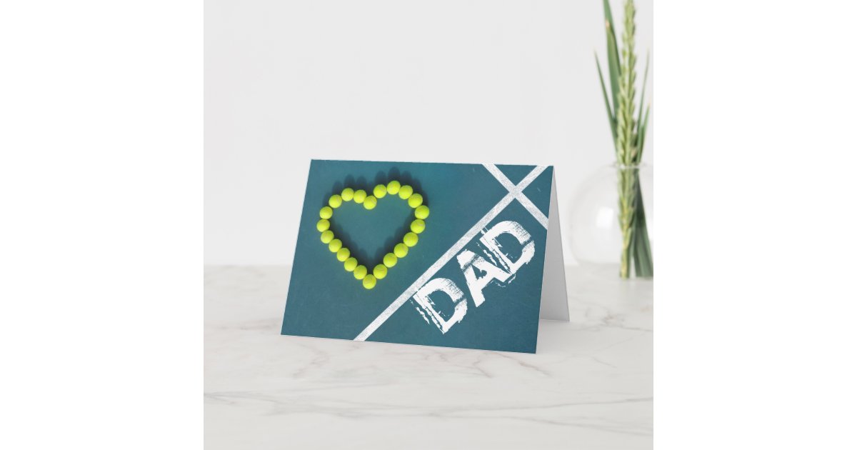 Tennis Heart Father's Day Card | Zazzle