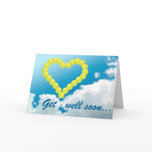 Tennis heart get well soon personalized card