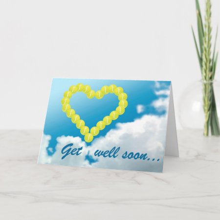 Tennis Heart Get Well Soon Personalized Card