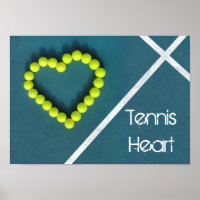 Tennis Heart, personalized Poster
