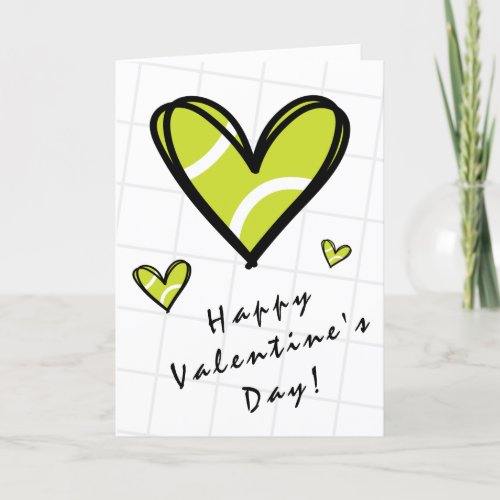 Tennis Hearts  Net Valentines Day Coach Kids Fun Holiday Card