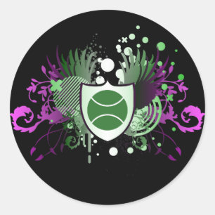tennis : hi-fi : classic round sticker
