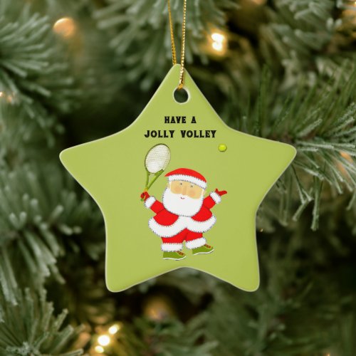 Tennis Holiday Gift Ceramic Ornament