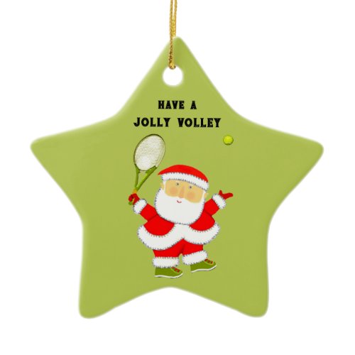 Tennis Holiday Gift Ceramic Ornament