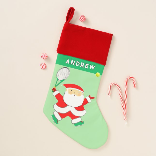 Tennis Holiday Gift Christmas Stocking (Front)