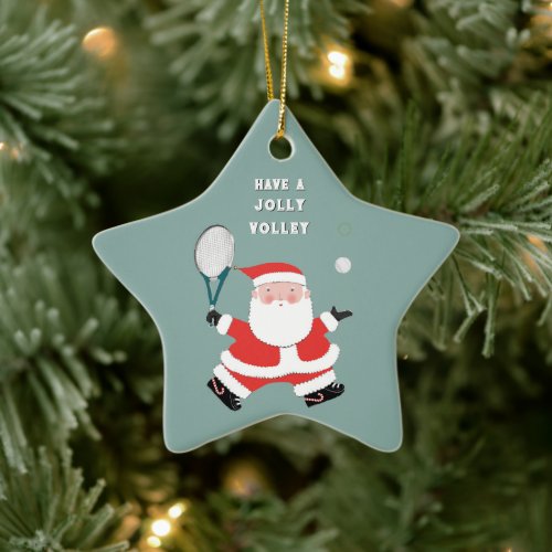 Tennis Holiday Keepsake Ceramic Ornament