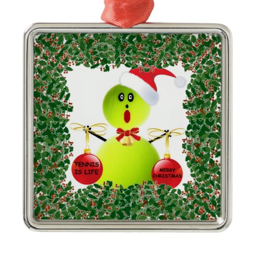 Tennis Holiday Metal Ornament