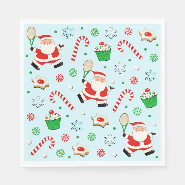 Tennis Holiday Party Napkins (Front)