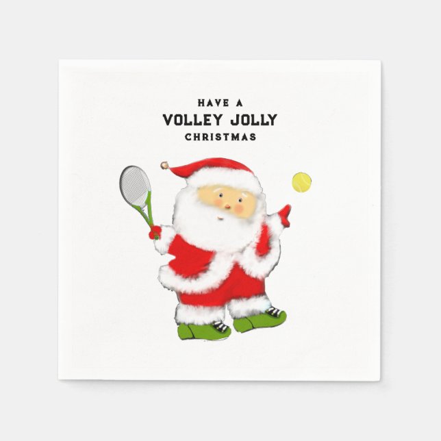 Tennis Holiday Party Napkins (Front)