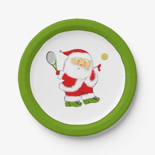 Tennis Holiday Party Paper Plate