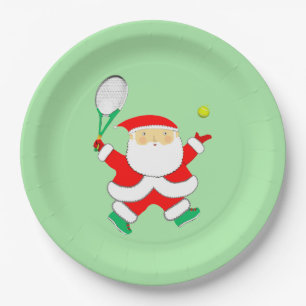 Tennis Holiday Party Paper Plates