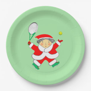 Tennis Holiday Party Paper Plates