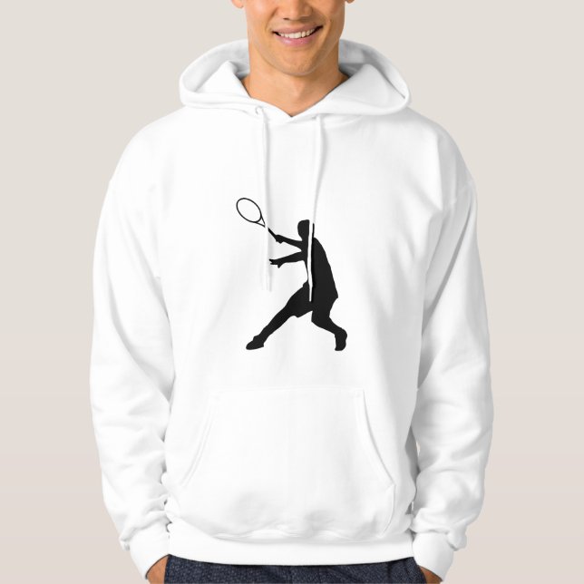 Tennis hoodie with silhouette of a player (Front)