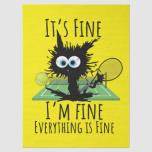 Tennis I am fine everything is fine funny yellow Tissue Paper