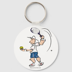 Tennis illustration on keychain