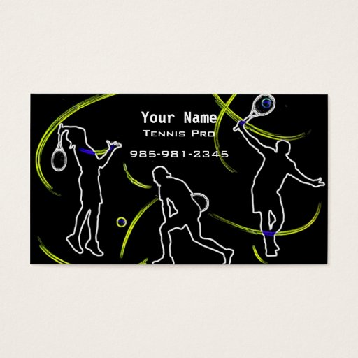 Customizable Tennis Instruction Business Card