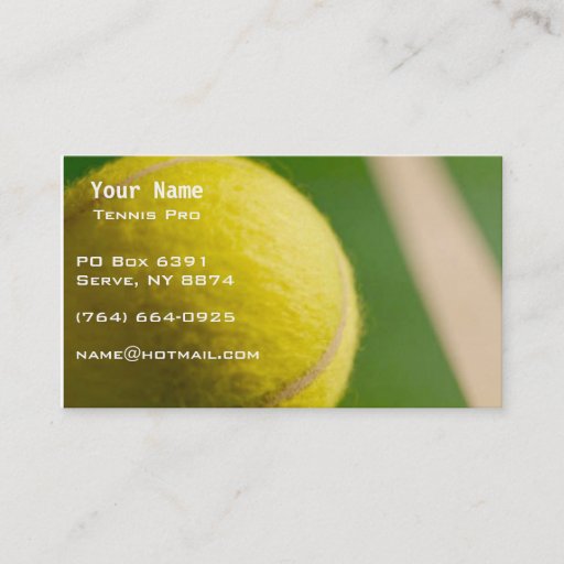 Customizable Tennis Instruction Business Card Templates