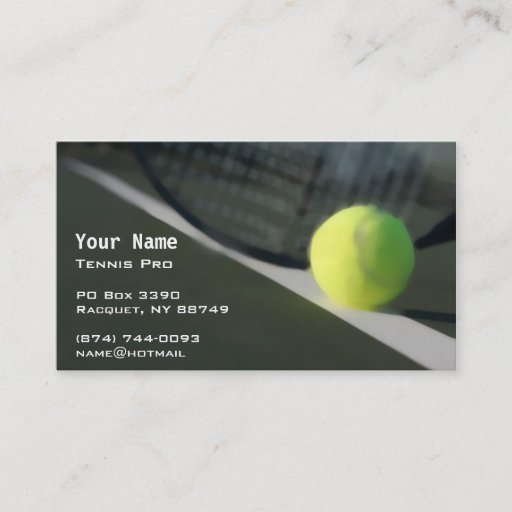 Customizable Tennis Instruction Business Card Templates