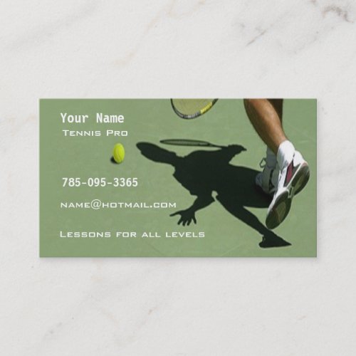 Tennis Instruction Business Card