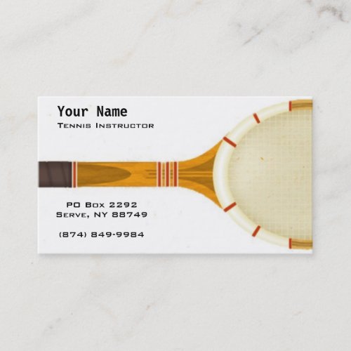 Tennis Instruction Business Card Template