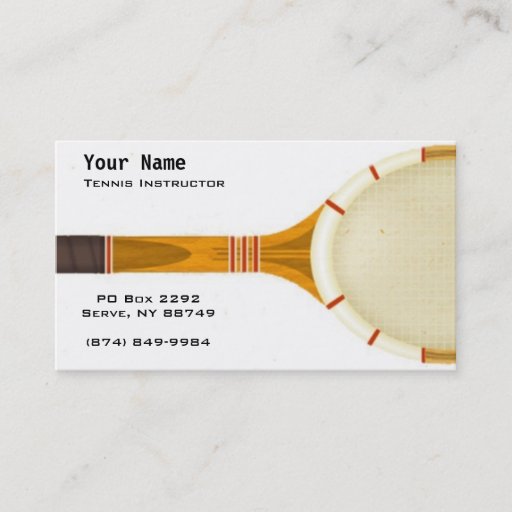 Customizable Tennis Instruction Business Card Template
