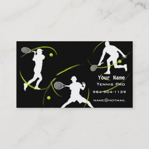 Customizable Tennis Instruction Business Card Templates