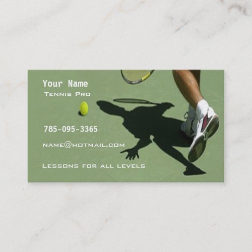 Tennis Instruction Business Card Templates