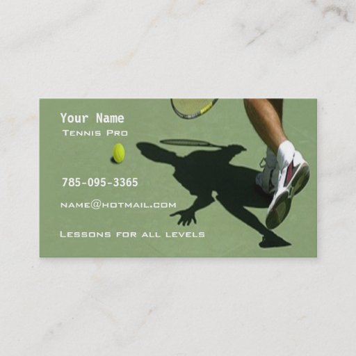 Customizable Tennis Instruction Business Card Templates