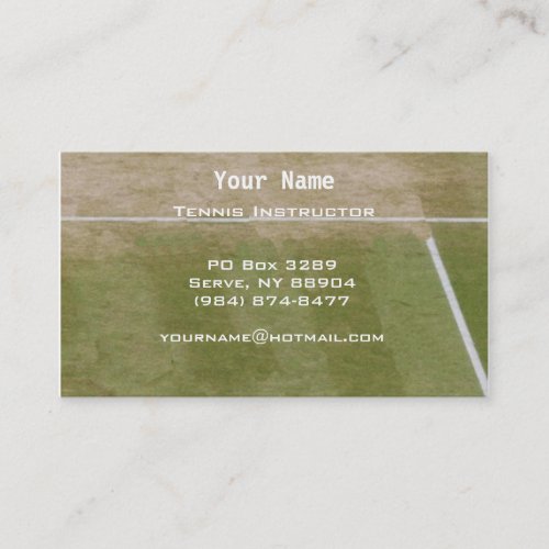 Tennis Instruction Business Card