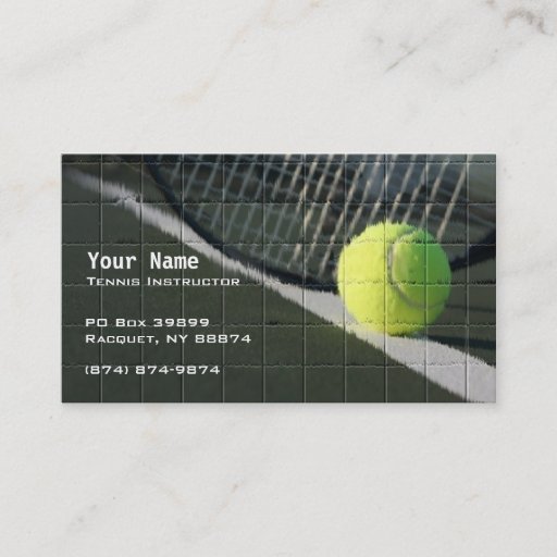 Customizable Tennis Instruction Business Card