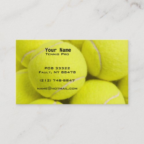 Tennis Instruction Business Cards