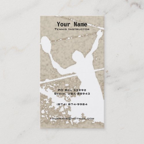 Tennis Instruction Business Card Template