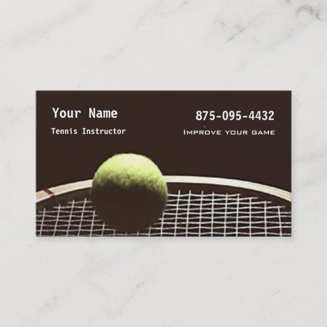 Tennis Instruction Business Card (Front)