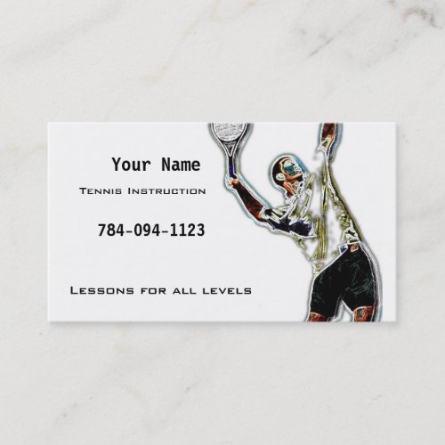 Tennis Instruction Calling Card