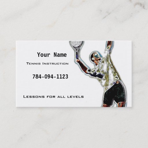Customizable Tennis Instruction Business Card