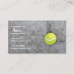 Tennis Instructor Ace ball on the Wall Business Card