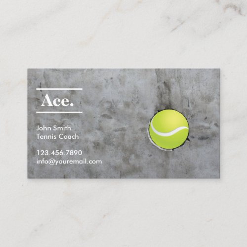 Tennis Instructor Ace ball on the Wall Business Card
