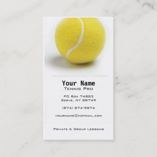 Tennis Instructor Business Card