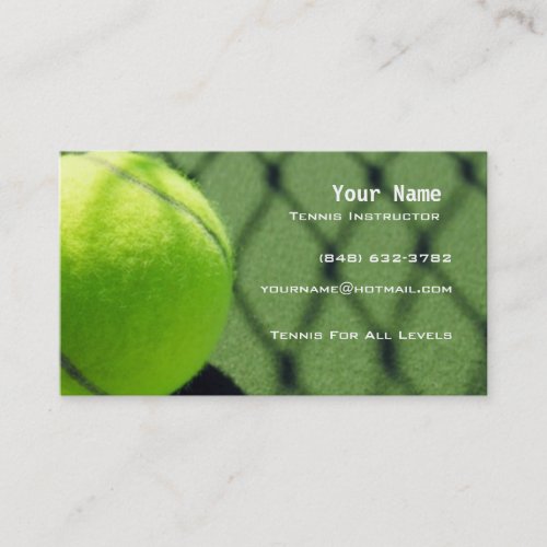 Tennis Instructor Business Card