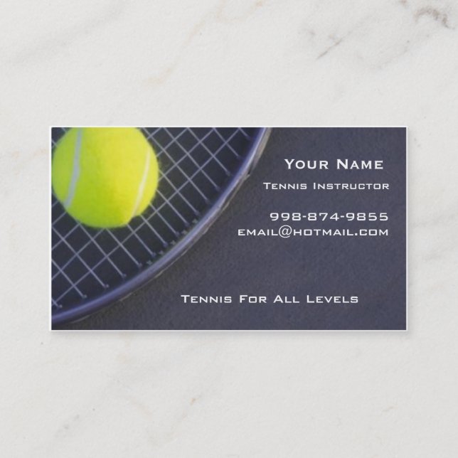 Tennis Instructor Business Card (Front)