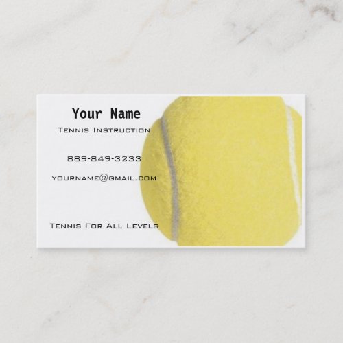 Tennis Instructor Business Card