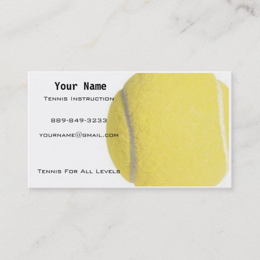 Customizable Tennis Instructor Business Card