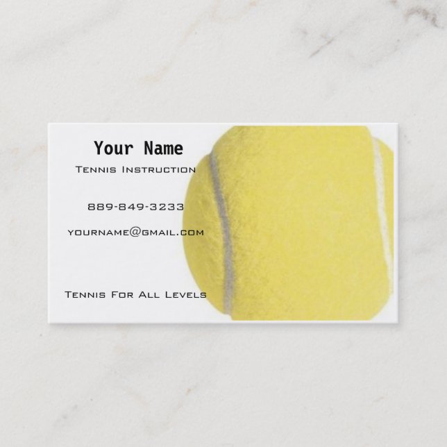 Tennis Instructor Business Card (Front)